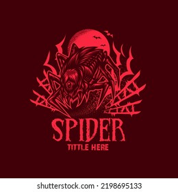 Illustration of spider monster vector design