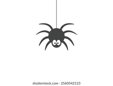 Illustration of a spider on a white background using a flat design style