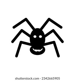 Illustration of a spider with a strange arrangement of faces happy halloween