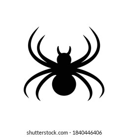 Illustration spider tarantula black widow silhouette logo design vector 