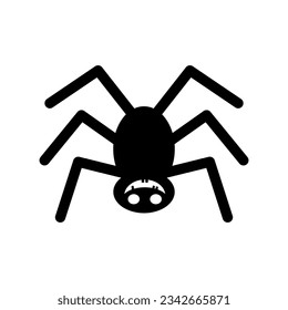 Illustration of spider with upside down head happy halloween