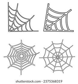 illustration of a spider web. Abstract spider web for web backdrop design grunge texture. set of icons. Spider web hand drawn cobweb. stock illustration. Spider and Cobweb Logo Vector Icons