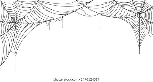 illustration of an spider web background, Spider web line art vector eps