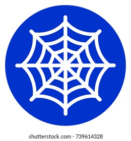 Illustration of spider web blue circle icon
