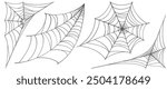 illustration of a spider web halloween frame, spider web vector eps