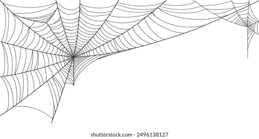 illustration of a spider web halloween frame, spider web vector eps