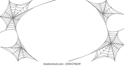 illustration of a spider web halloween frame, spider web vector eps