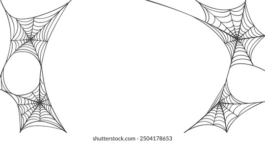 Ilustración de un marco de Halloween de Web de araña, Vector de Web de araña EPS