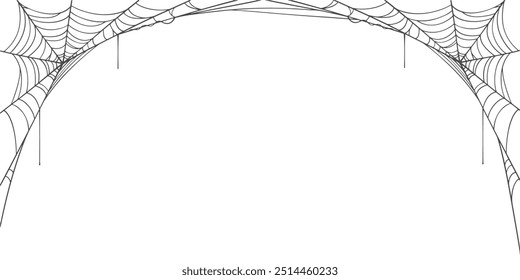 illustration of a spider web halloween frame, spider web vector eps