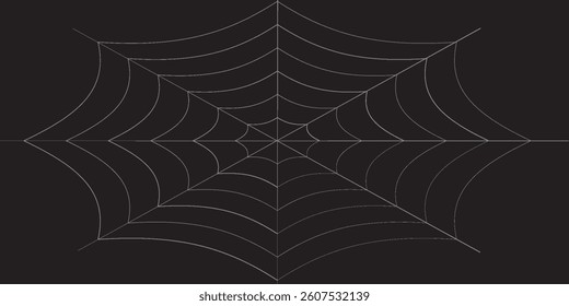 illustration of a spider web halloween frame, spider web vector eps10