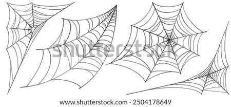 illustration of a spider web halloween frame, spider web vector eps