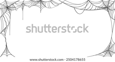 illustration of a spider web halloween frame, spider web vector eps