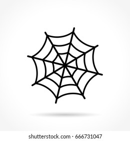 Illustration of spider web icon on white background