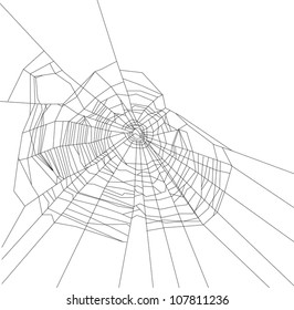 illustration with spider web isolated on white background