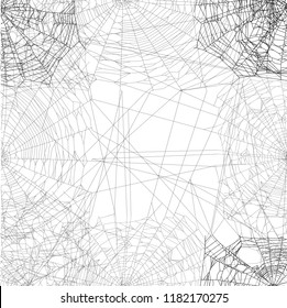 illustration with spider web isolated on white background