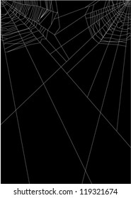 illustration with spider web isolated on black background