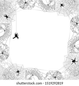 ilustración con telaraña aislada en fondo blanco