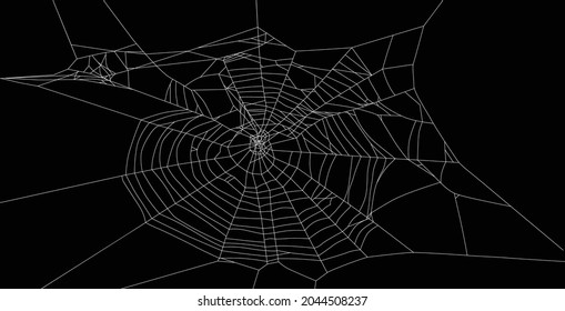 illustration with spider web isolated on black background