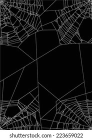 illustration with spider web isolated on black background