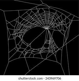 ilustración con telaraña aislada en fondo negro
