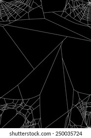 illustration with spider web isolated on black background