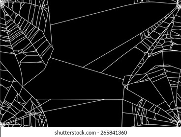 illustration with spider web isolated on black background