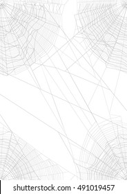 illustration with spider web isolated on white background