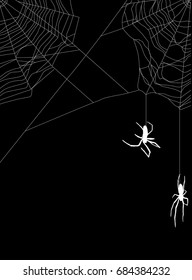 ilustración con telaraña aislada en fondo negro