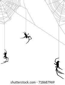 ilustración con telaraña aislada en fondo blanco