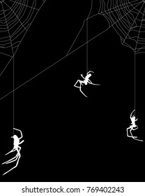 ilustración con telaraña aislada en fondo negro