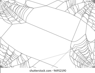 illustration with spider web isolated on white background