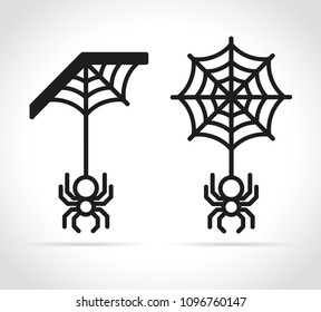 Illustration of spider web on white background