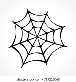 Illustration of spider web on white background