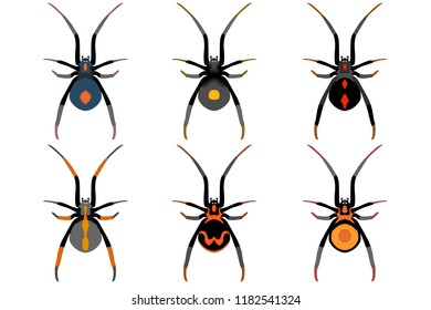 Illustration of spiders on a white background