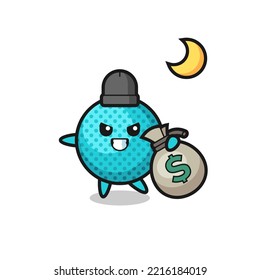 Illustration of spiky ball cartoon is stolen the money , cute design