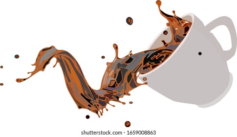 ilustración de derramar una taza de café