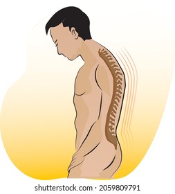 ilustración del dolor de columna. diseño vectorial
