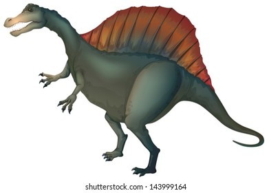 Illustration of a spinosaurus