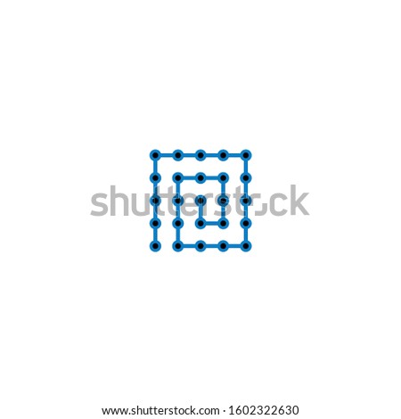 Illustration spiral dots technology logo vector icon