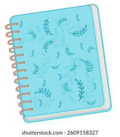Illustration of a spiral notebook  perfect for writing, studying, or taking notes in school or office.