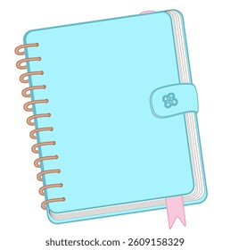 Illustration of a spiral notebook  perfect for writing, studying, or taking notes in school or office.