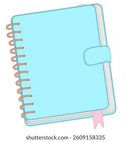 Illustration of a spiral notebook  perfect for writing, studying, or taking notes in school or office.
