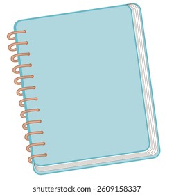 Illustration of a spiral notebook  perfect for writing, studying, or taking notes in school or office.