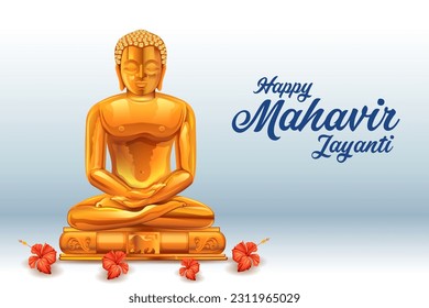 illustration of spiritual festival background of Mahavir Janma Kalyanak religious festivals in Jainism