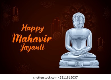illustration of spiritual festival background of Mahavir Janma Kalyanak religious festivals in Jainism