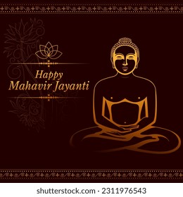 illustration of spiritual festival background of Mahavir Janma Kalyanak religious festivals in Jainism