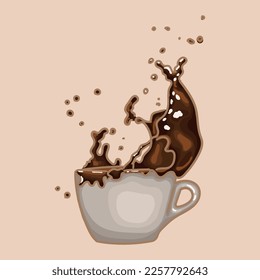 Illustration of a splash of coffee with milk
