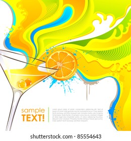 illustration of splash of colorful drink from mocktail glass