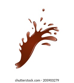 Illustration splash hot chocolate isolated on white background - vector