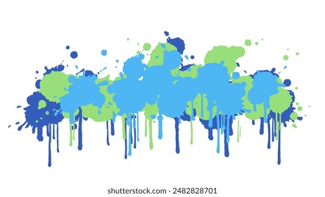 Illustration of splashed ink dripping_Splattered paint background_16:9
